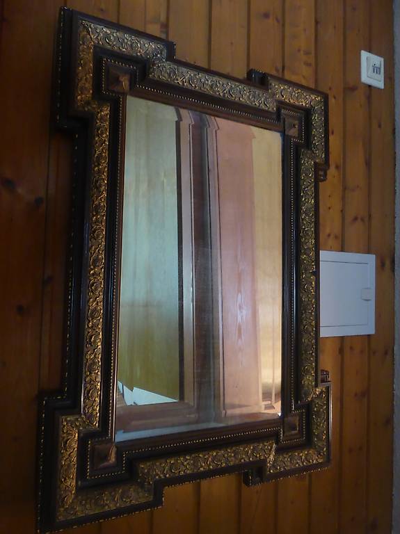 Wandspiegel Holz in Barock-Gold mit Rankenrosen antik