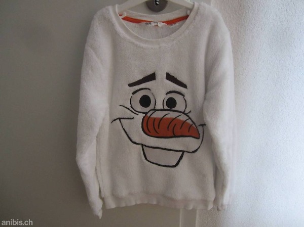 Pull Sweat blanc avec motif Olaf Reine des Neiges 134/140