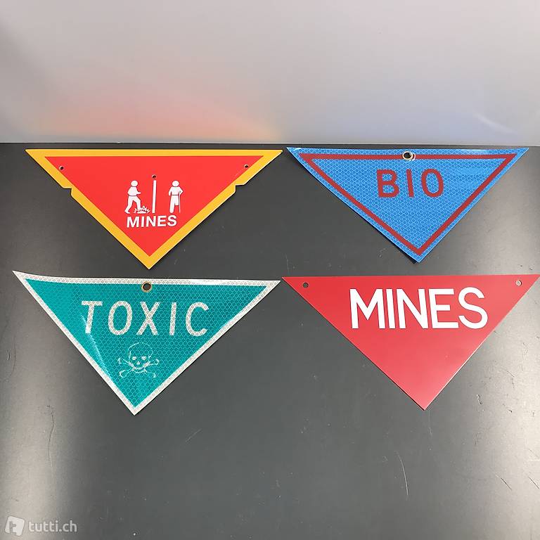 >rar: 4x original warn-flags us-army mines toxic bio gefahr