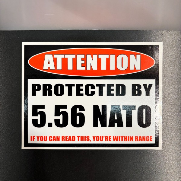 >einbruchschutz xxl warnkleber achtung 5.56mm 223reming defense
