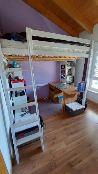 Lit mezzanine avec matelas 140 x 200 cm