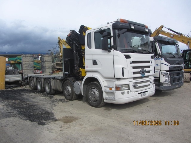 scania, r 500 lb 10x4, tieflader