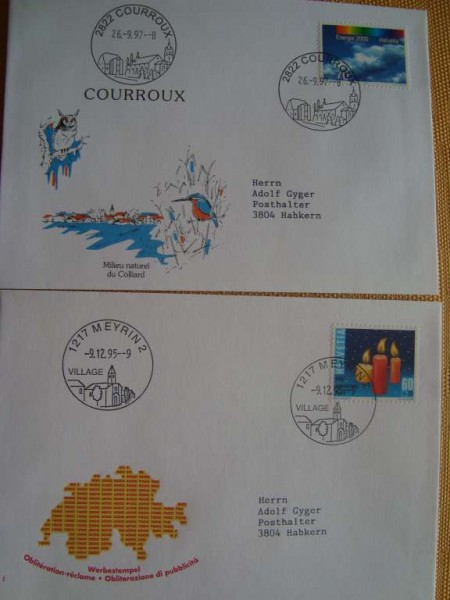Enveloppes timbrées: Villages suisses