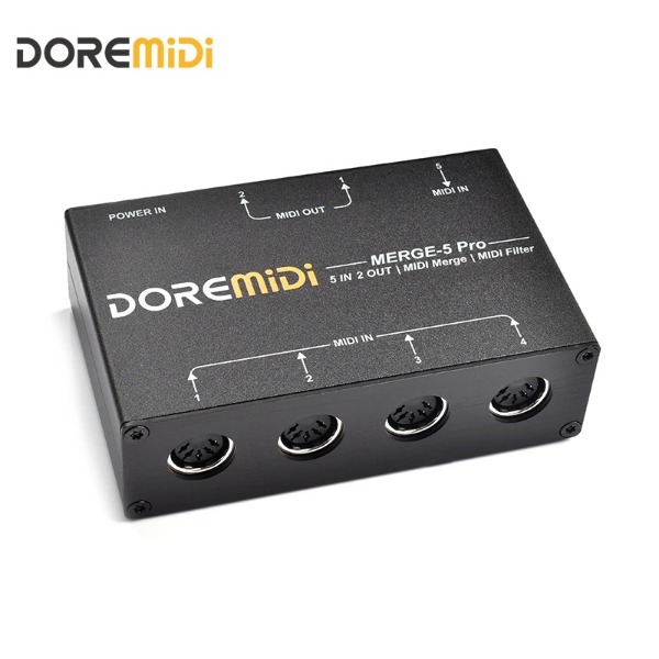 5 Midi-Eingangs signale in 1 Midi-Datenstrom zusammenführen