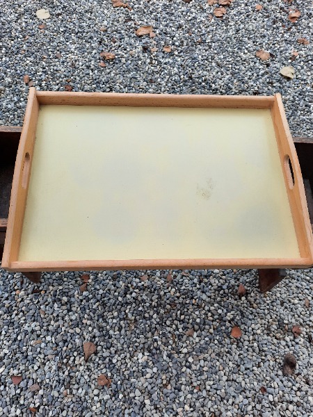 grand plateau vintage bois et formica