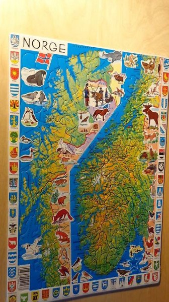  PUZZLE NORGE 36 X 28 CM WO SIND TIERE USW
