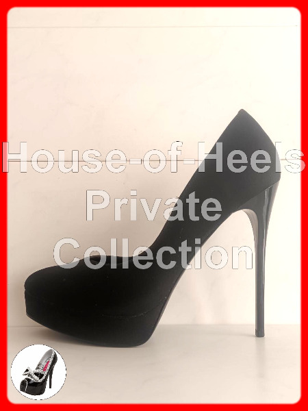 HoH Escarpins Even&Odd 44 talon 15cm plateau 3cm velours noir