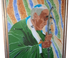 Vitrail d'Art : "Saint Jean-Paul II" par Maître Verrier Daniel Dechambenoy