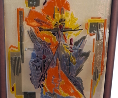 Vitrail d'Art en relief : "Abstraction Florale en Fusion" par Maître Verrier Daniel Dechambenoy