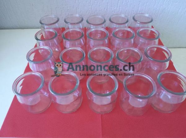 Lot de pot en verre à Yoghourte