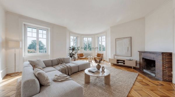 Appartement d'exception au dernier étage avec 2 balcons, à deux pas d'Ouchy
